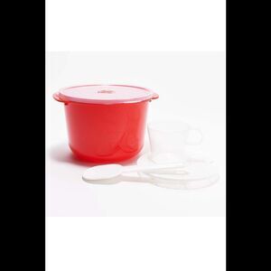 Decor 5-Piece Microwave Rice Cooker with Tools Red